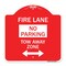 Signmission Fire Lane Tow-Away Zone W/ Bidirectional Arrow, Red & White Aluminum Sign, 18" x 18", RW-1818-23979 A-DES-RW-1818-23979 - alternate 1